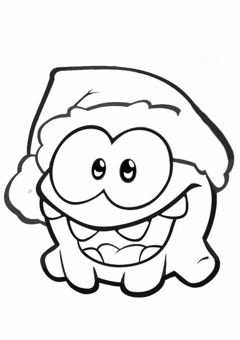 Happy Om Nom Coloring Page - Free Printable Coloring Pages for Kids