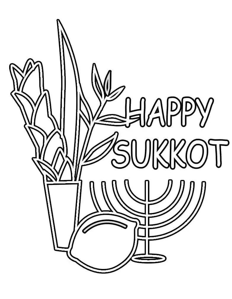 Happy Sukkot Coloring Page Free Printable Coloring Pages for Kids