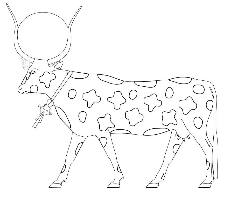 Hathor-as-a-Cow-coloring-page