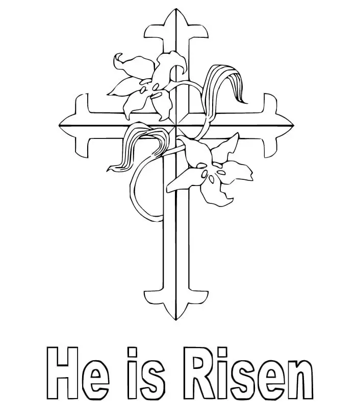 He is Risen Flower Cross