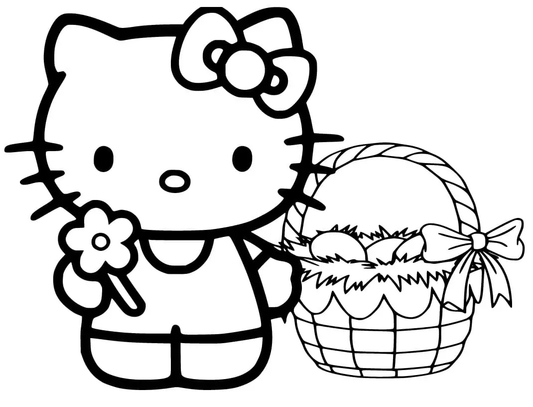 Hello Kitty mit Osterkörbchen