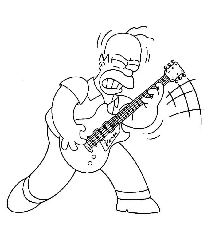 Homer Simpson spielt Gitarre