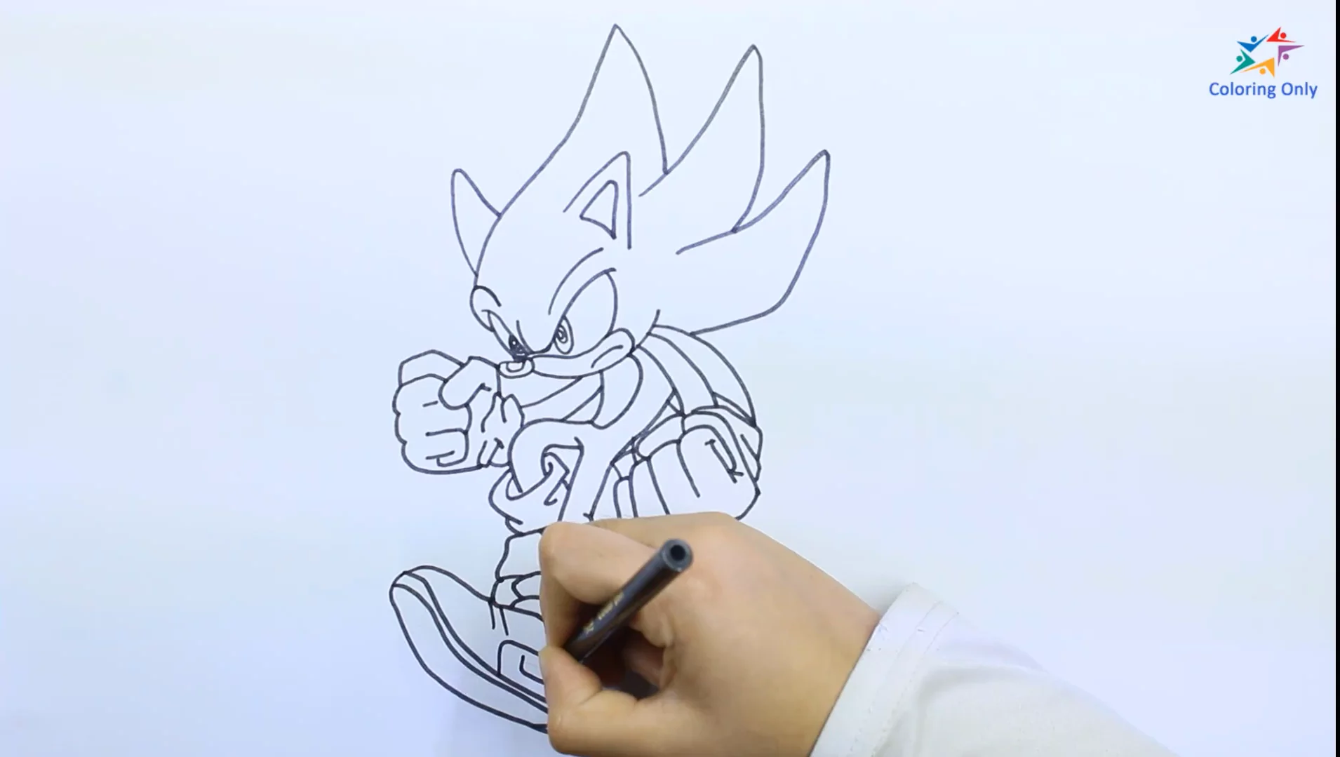 Como desenhar Sonic the Hedgehog Passo 6