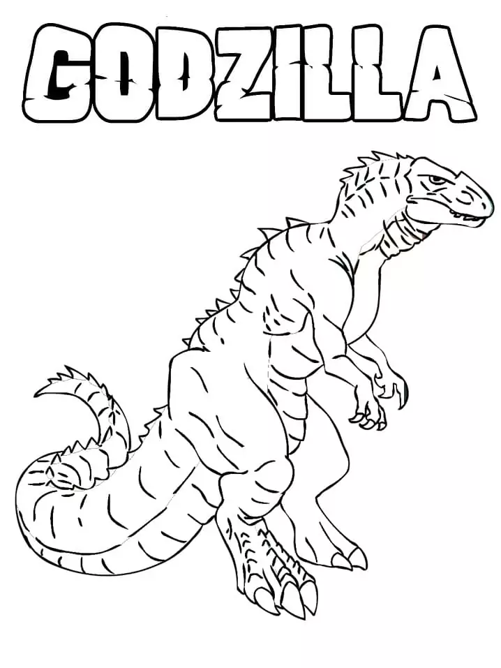 Huge Godzilla coloring page