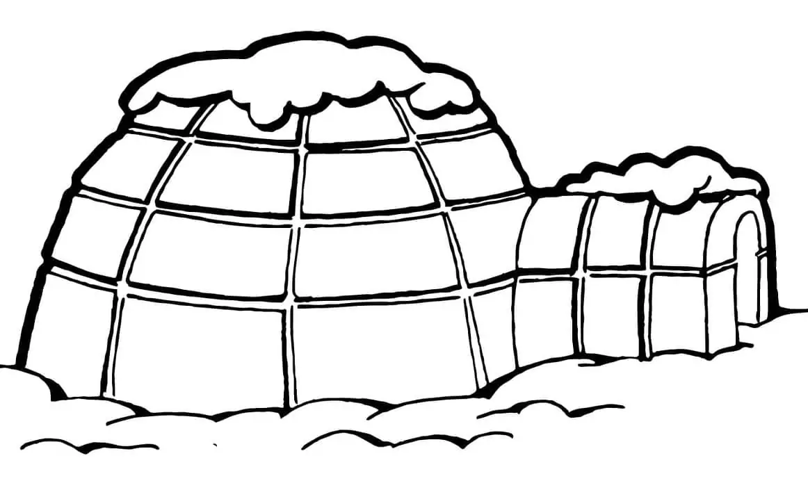 Igloo with Snow on Roof