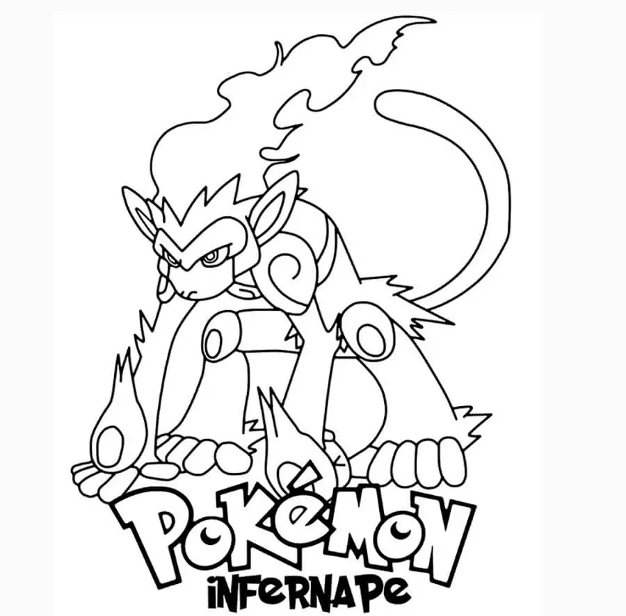 Infernape Pokemon with Logo