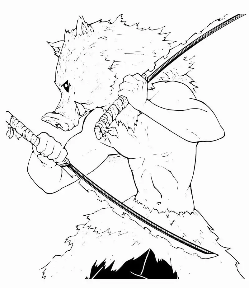 Inosuke with Swords