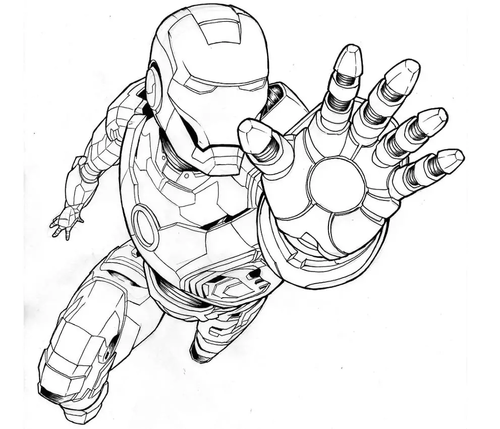 Iron Man Shoot Coloring Page - Free Printable Coloring Pages for Kids