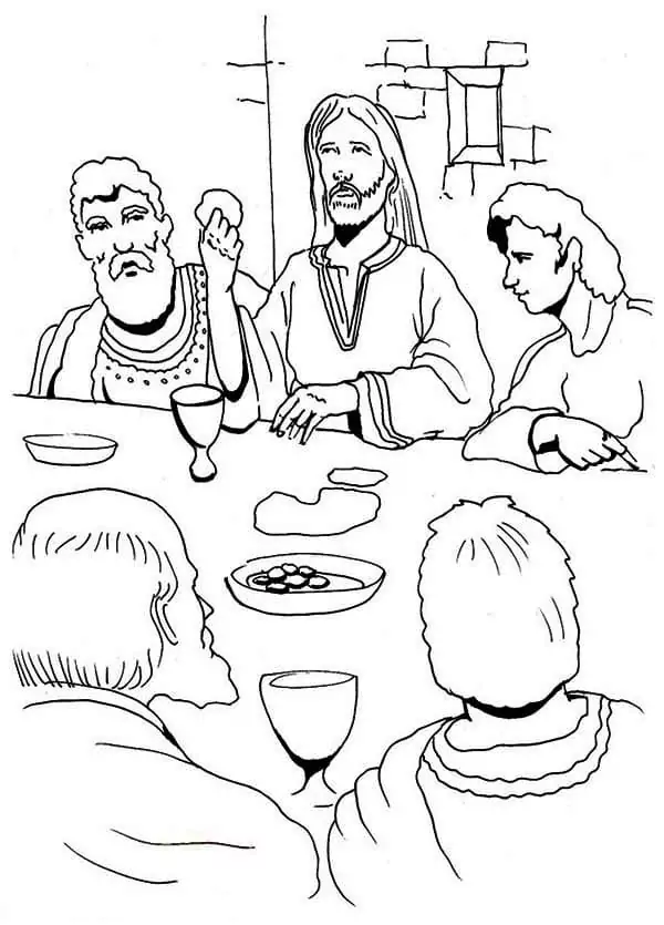 Jesus isst beim Letzten Abendmahl