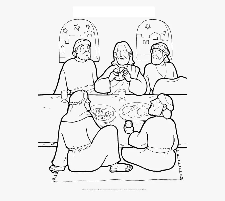 Jesus und seine Freunde beim Letzten Abendmahl