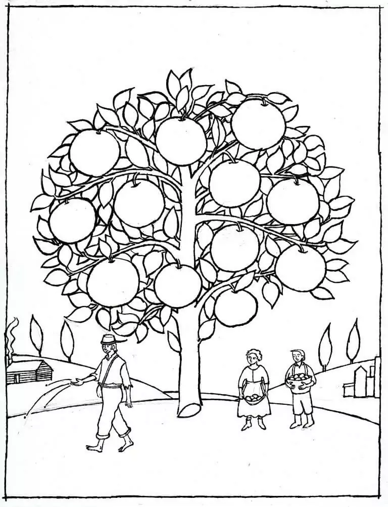 Johnny Appleseed and Apple Tree