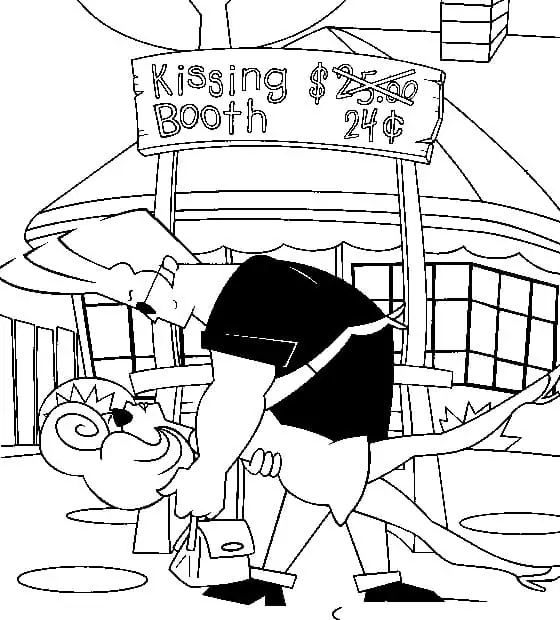 Johnny Bravo at Kissing Booth