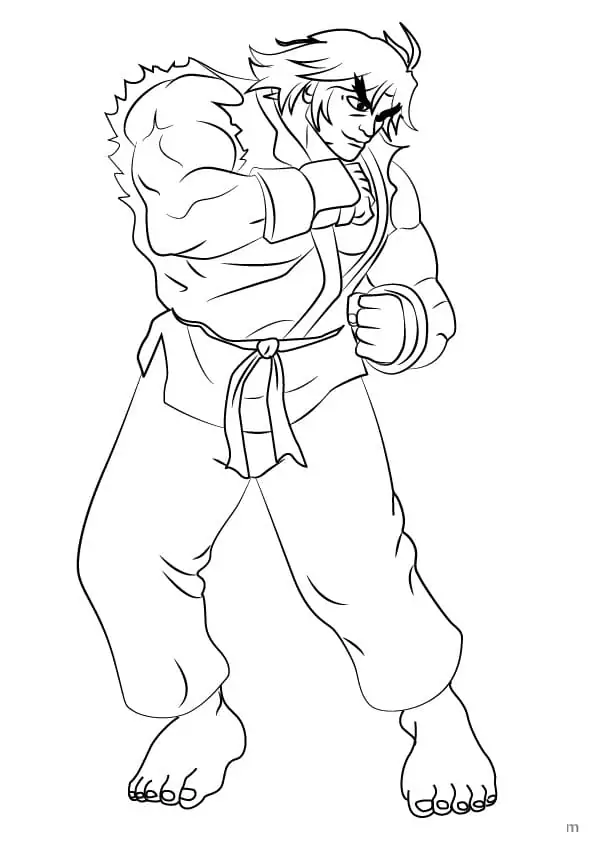 Sagat from Street Fighter Coloring Page - Free Printable Coloring Pages ...