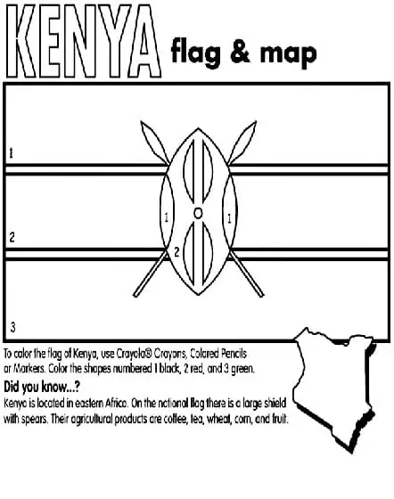 Kenya Flag and Map