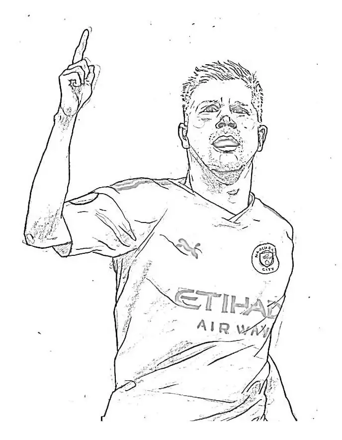 Kevin De Bruyne 3 Coloring Page - Free Printable Coloring Pages for Kids