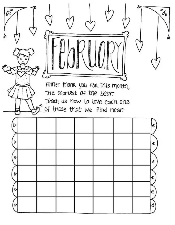 Kid Calendar February