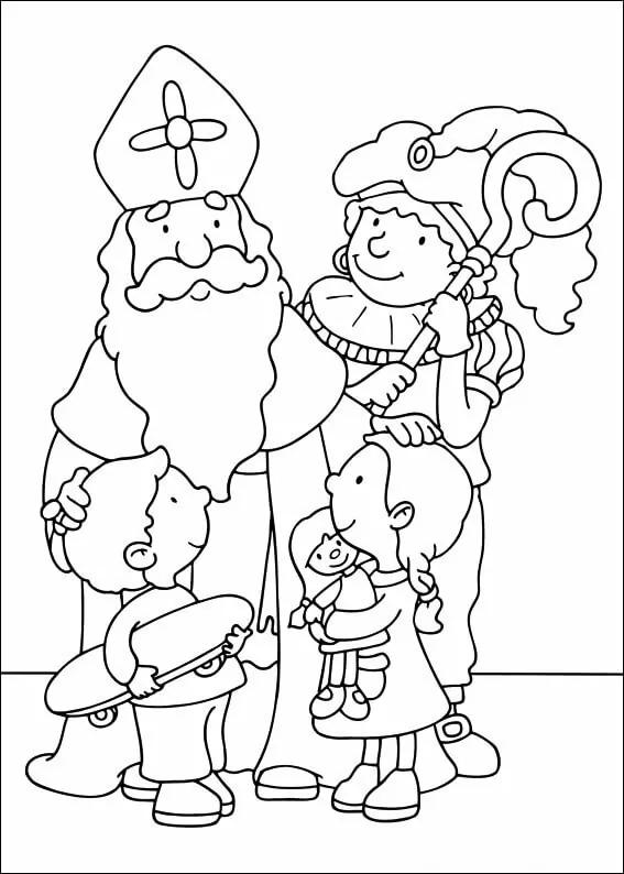 Kinder und der Nikolaus