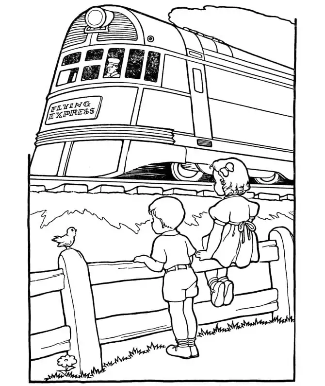 Kids and Train