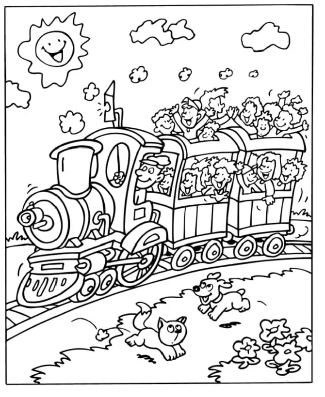 Kinder im Zug