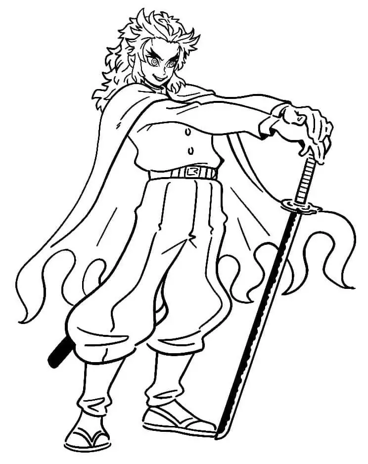 Kyojuro Rengoku with His Sword