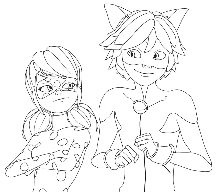 Ladybug and Cat Noir from Miraculous