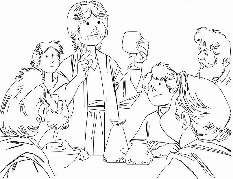 Bible Last Supper Coloring Page - Free Printable Coloring Pages for Kids