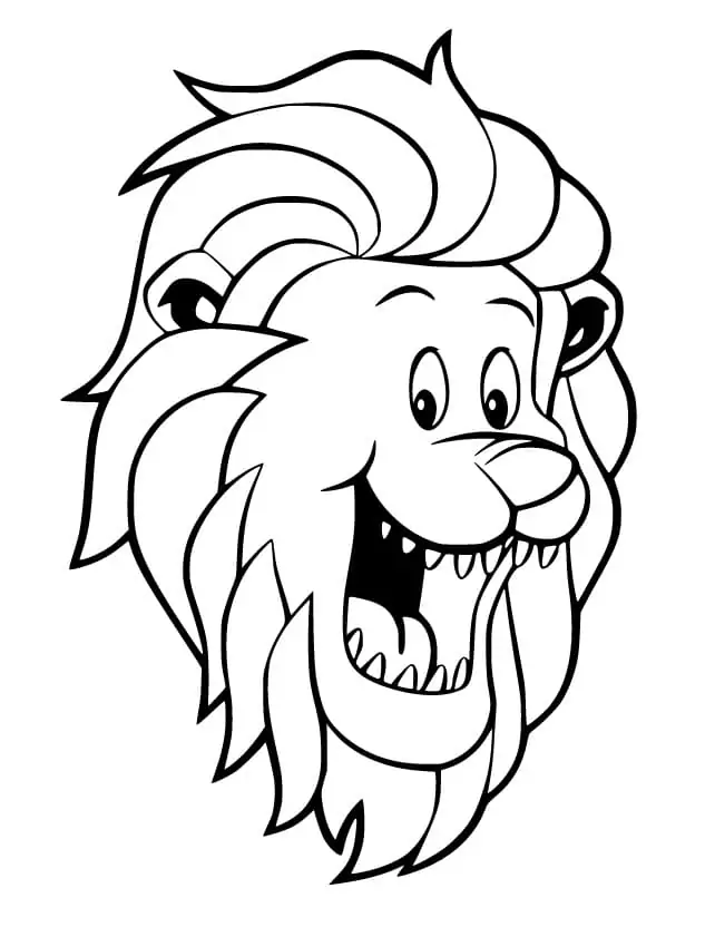 Laughing Lion Face
