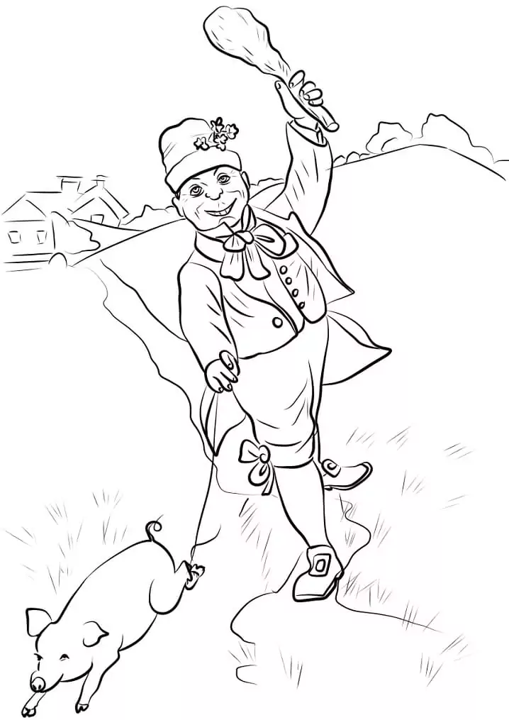 Leprechaun with Sandwich Coloring Page - Free Printable Coloring Pages ...