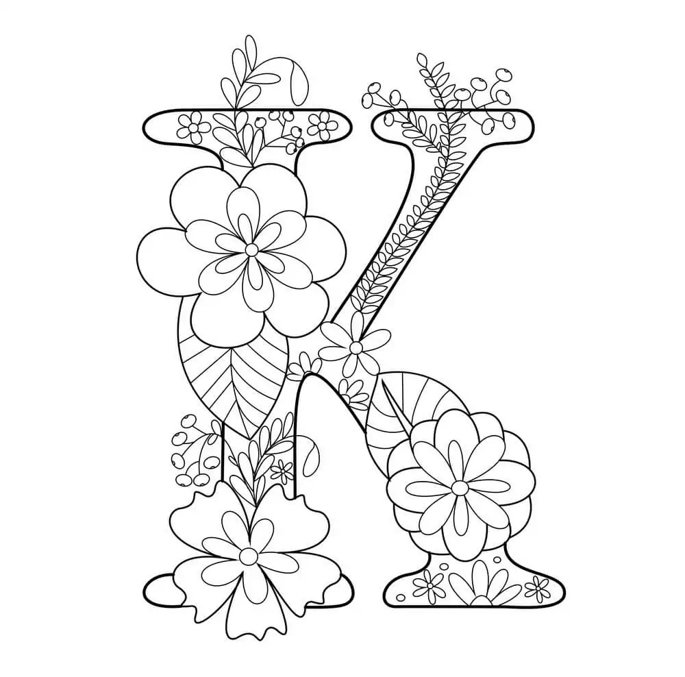 Buchstabe K mit Blume