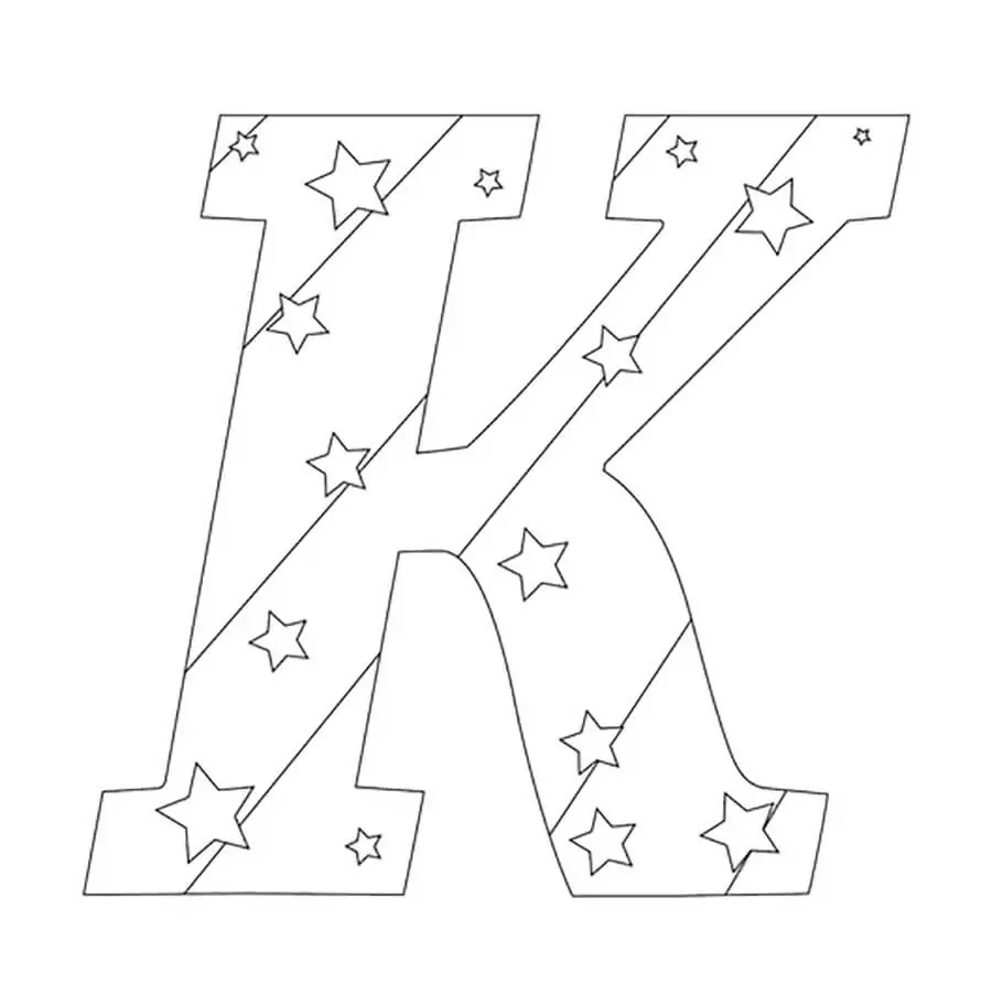 Buchstabe K mit Sternen