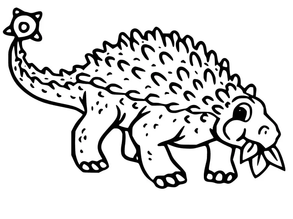 Simple Ankylosaurus Coloring Page - Free Printable Coloring Pages for Kids