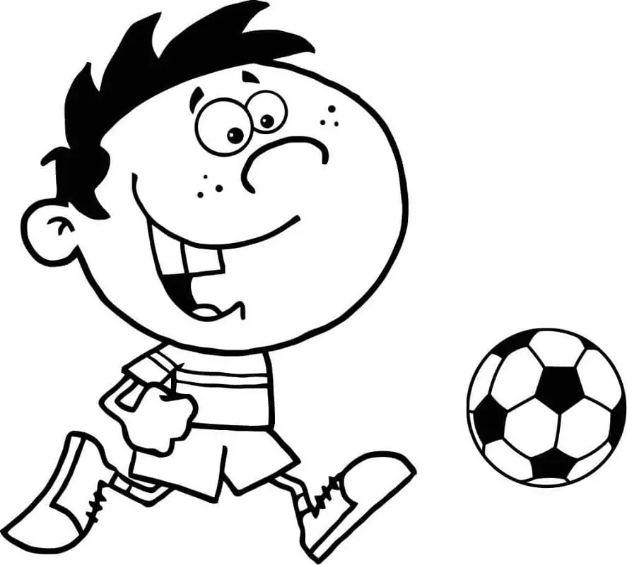 Little Boy Playing Soccer