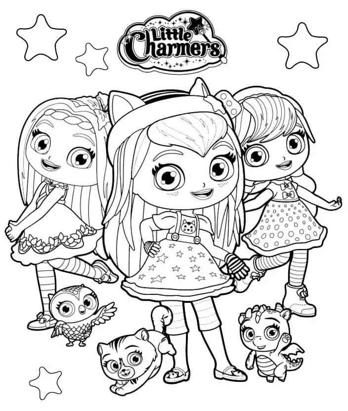 Little Charmers's Characters Coloring Page - Free Printable Coloring ...