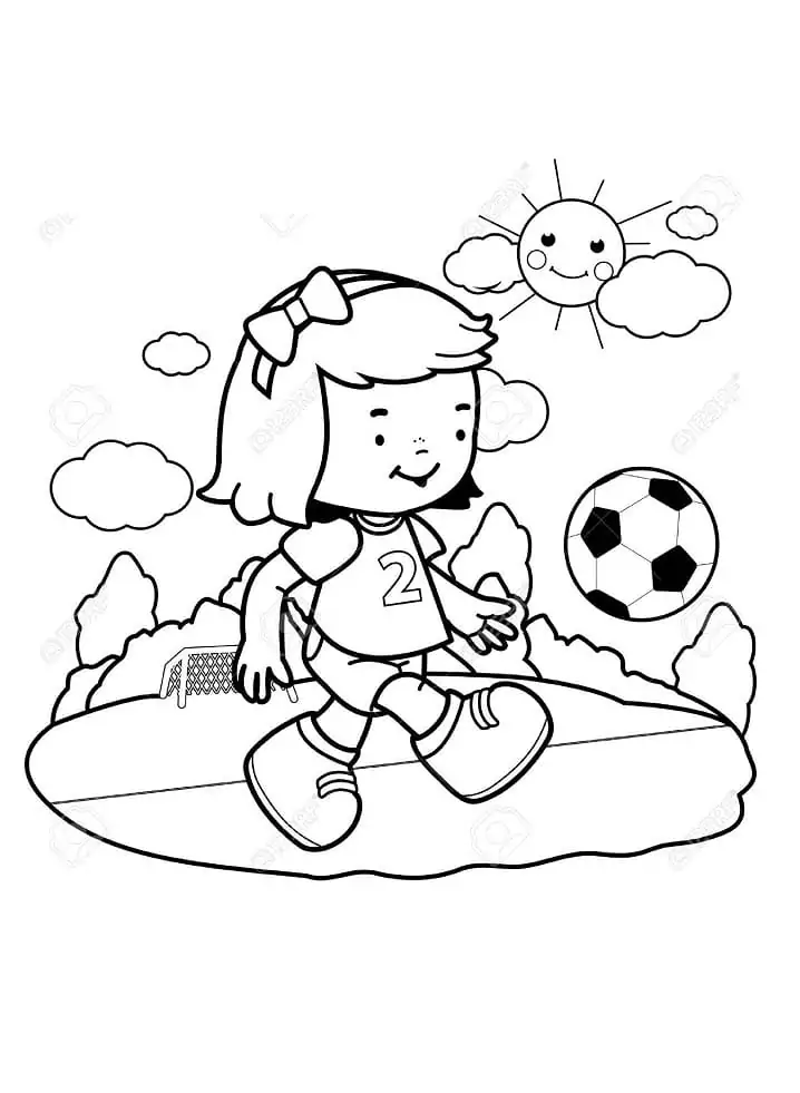 Little Girl Playing Soccer