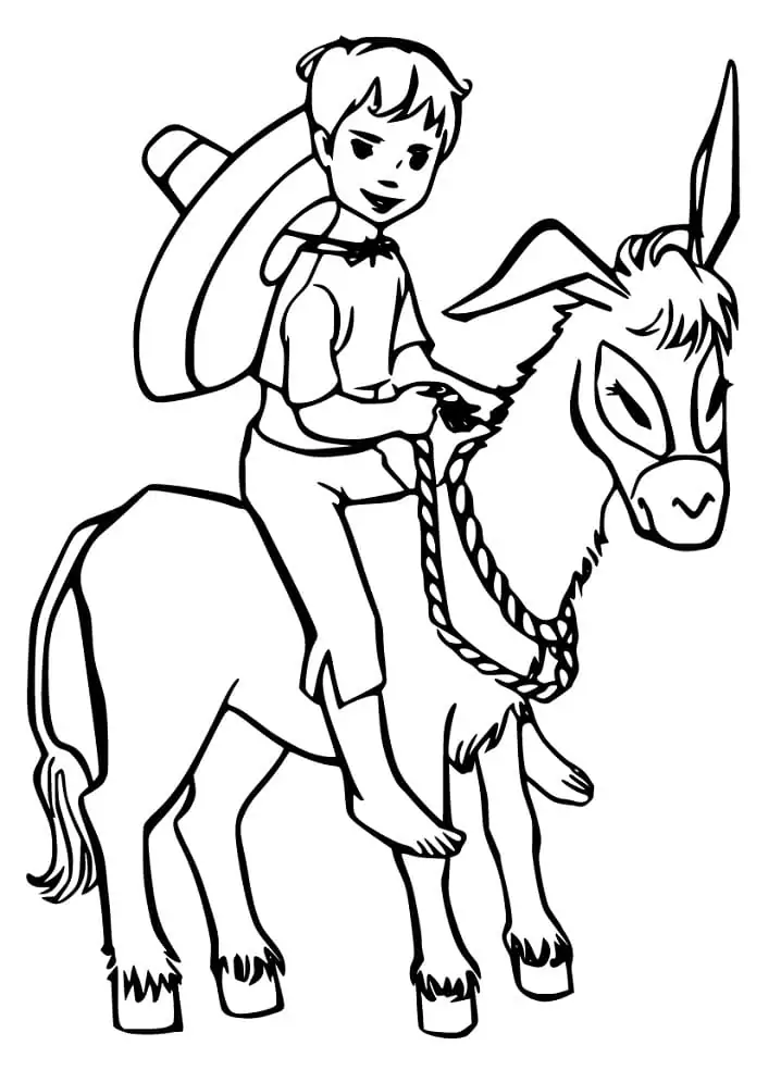 Little Girl Riding Mule