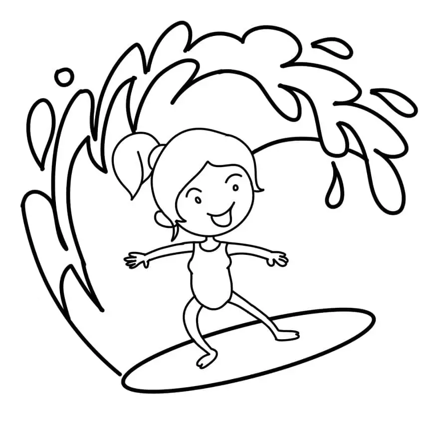 Little Girl Surfing