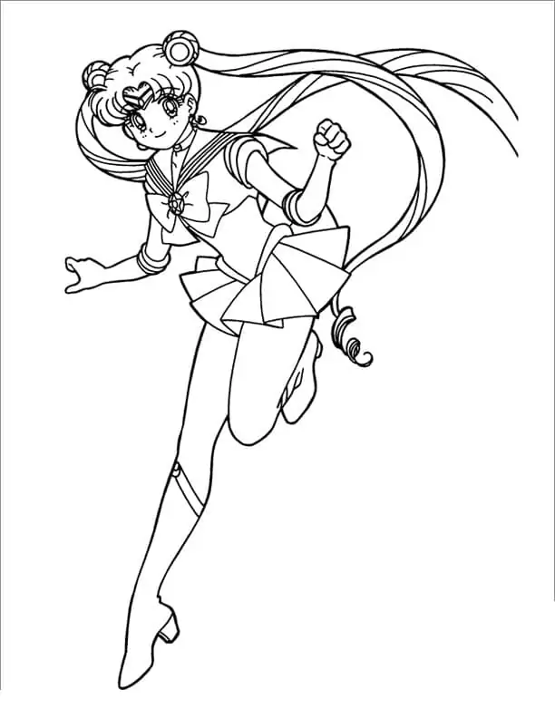 Lovely Sailor Moon Coloring Page - Free Printable Coloring Pages for Kids