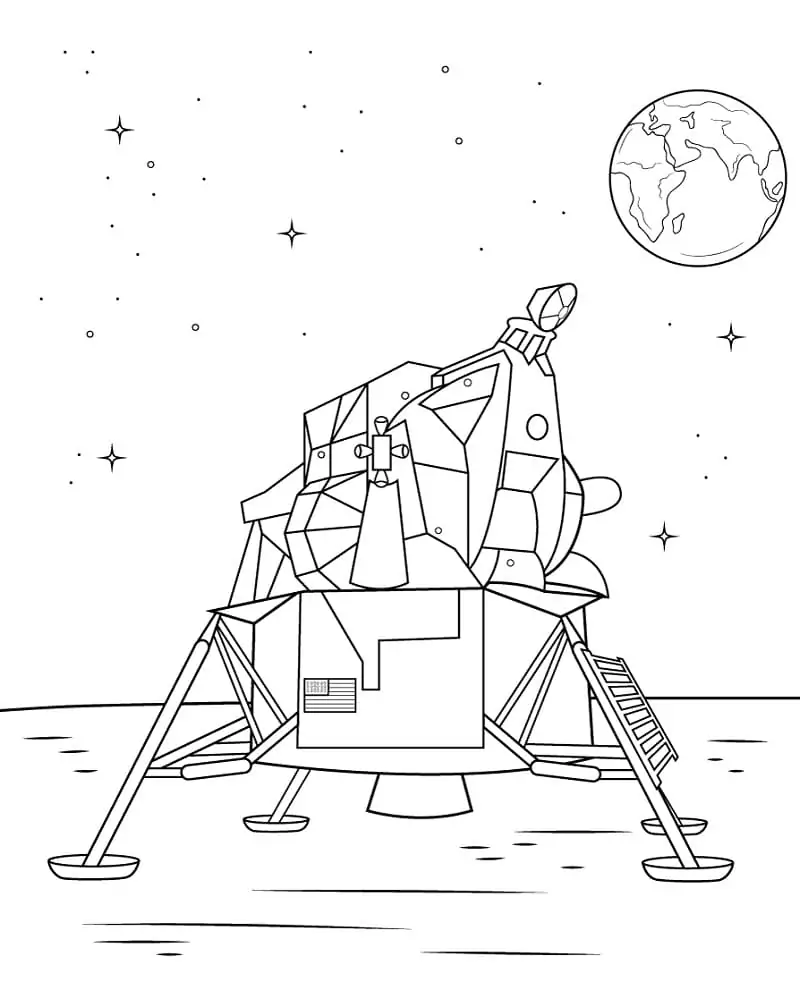 Lunar Lander Coloring Page - Free Printable Coloring Pages for Kids