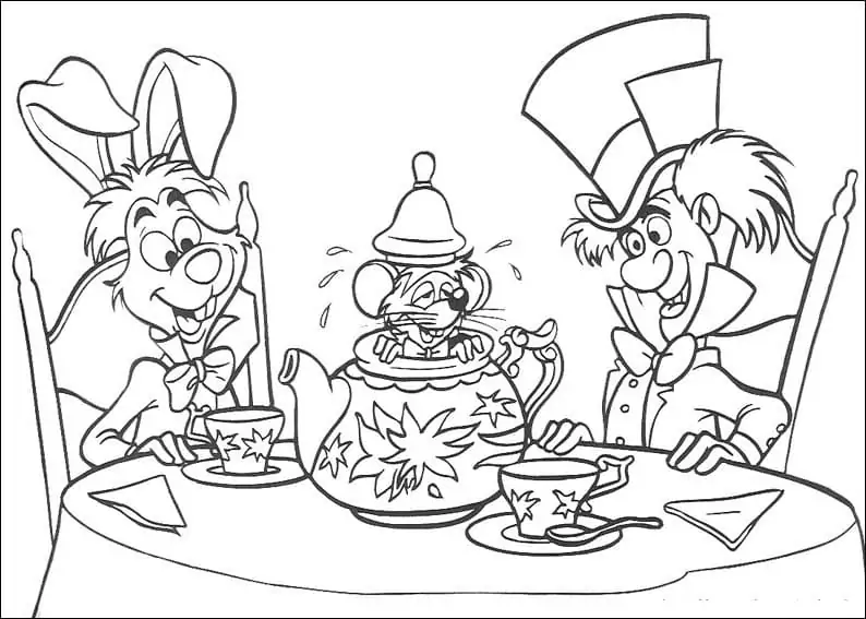 Mad Hatter, March Hare and The Dormouse