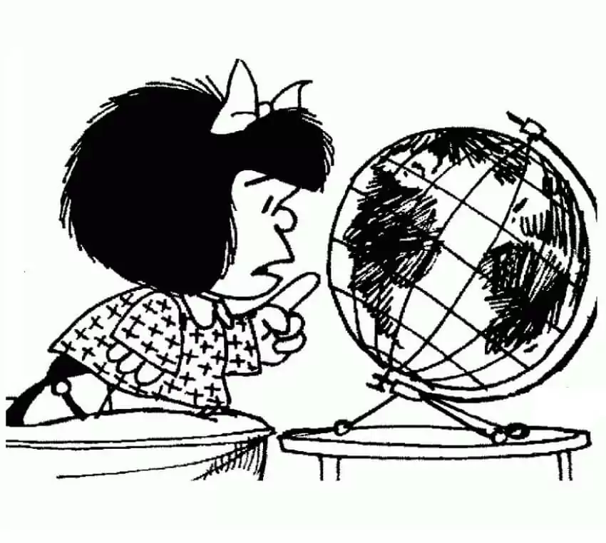 Mafalda with Globe