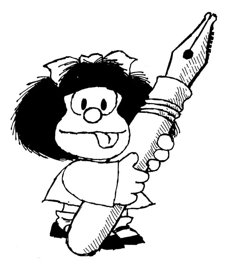 Mafalda with a Pen