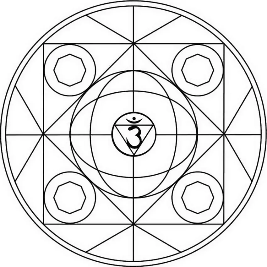 Mandala with Ajna Symbol