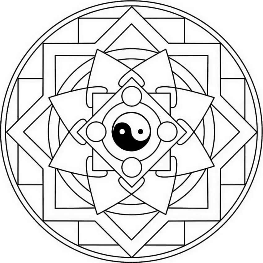 Mandala mit Yin Yang