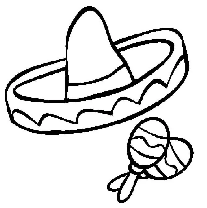 Maracas mit mexikanischem Hut