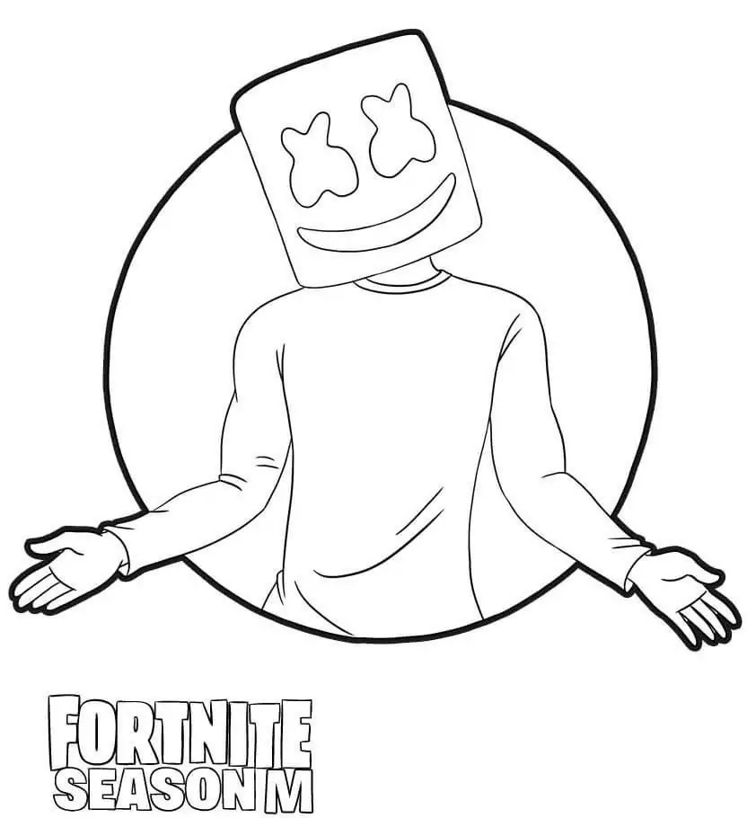 Little Marshmello Fortnite Coloring Page - Free Printable Coloring ...