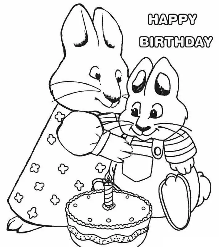 Max and Ruby with Birthday Cake