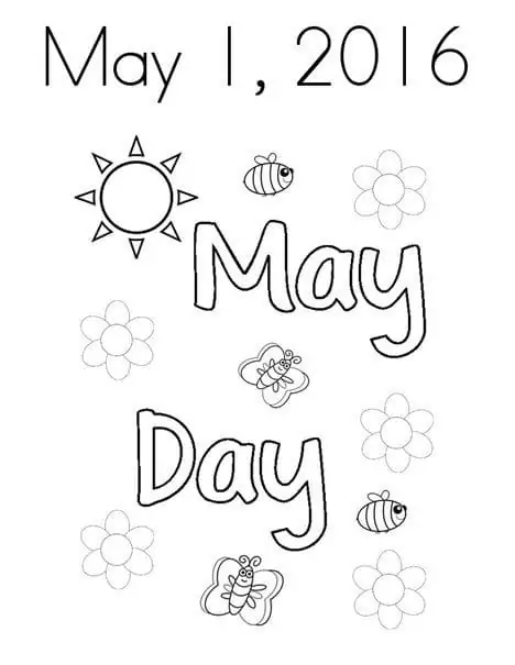 May Day Basket Coloring Page - Free Printable Coloring Pages for Kids