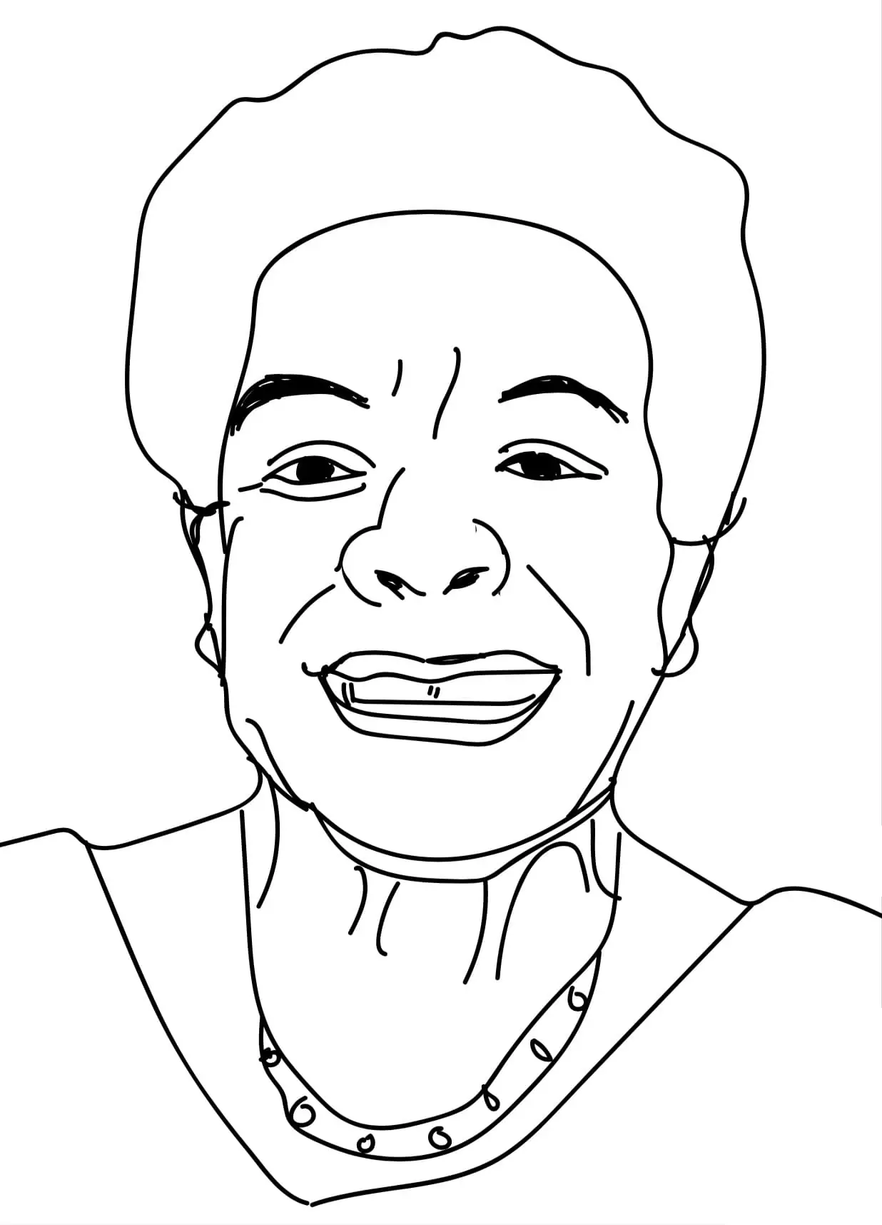 Maya Angelou 1 Coloring Page - Free Printable Coloring Pages for Kids