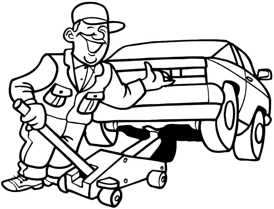 Mechanic 8 Coloring Page - Free Printable Coloring Pages for Kids