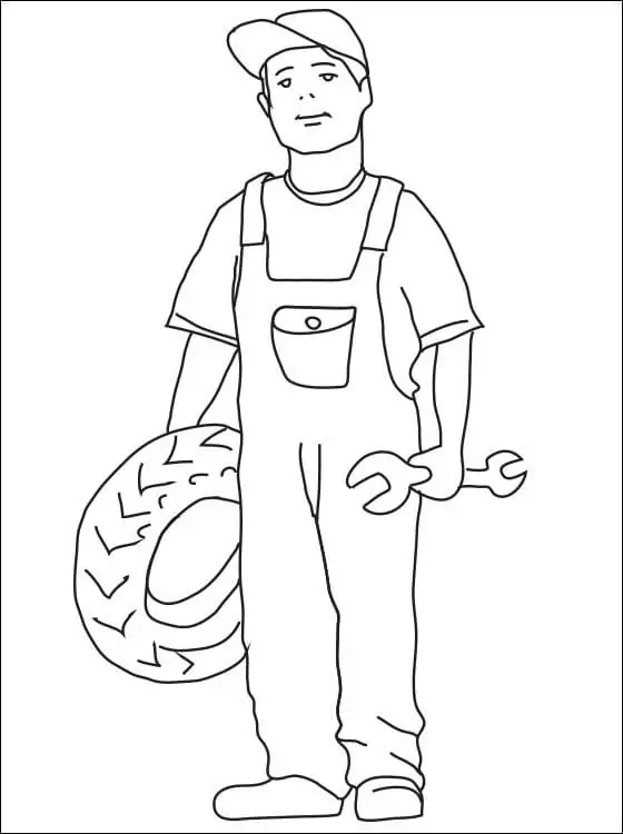 Car Mechanic Coloring Page - Free Printable Coloring Pages for Kids